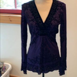 Long sleeve beaded top evening